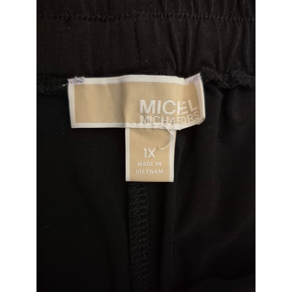 Michael Kors Wide Leg Pants Crepe Pull on Pants Black Sz 1X - Picture 3 of 4
